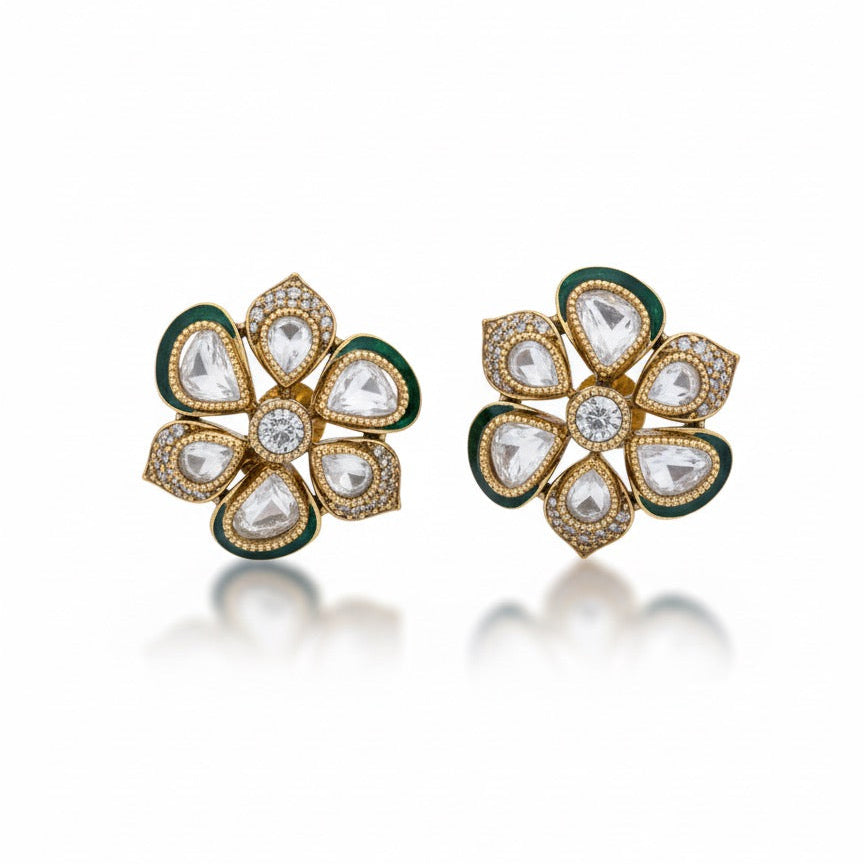 NINA KUNDAN FLORETTE STUDS